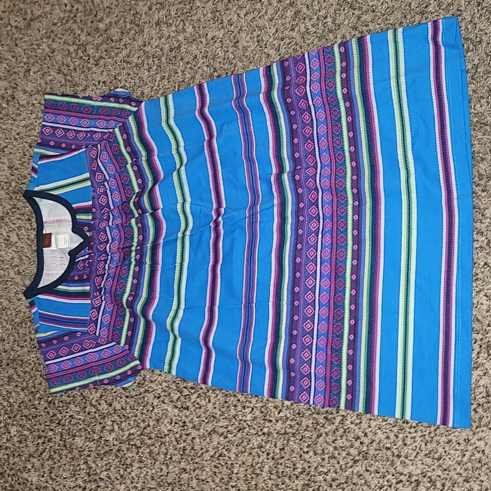 Tea collection girls dress size 7 Aztec print geometric new blue purple